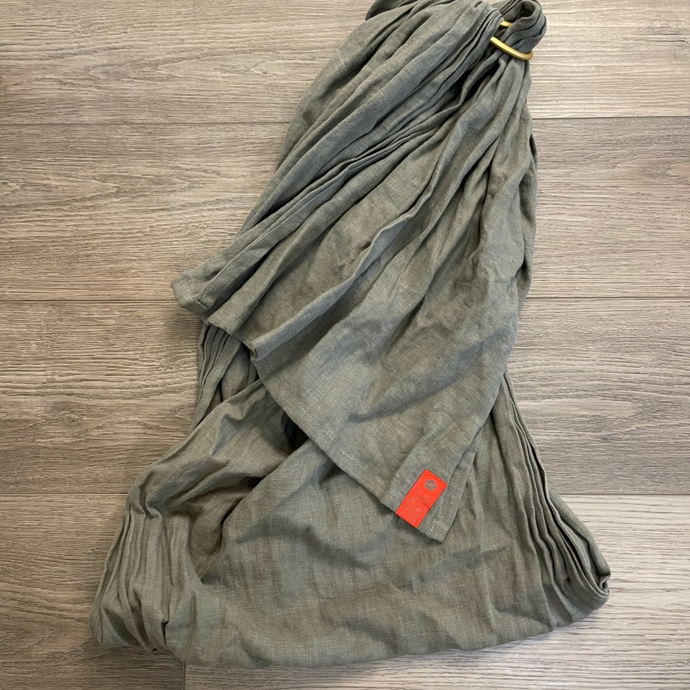 Sakura Bloom Linen Ring Sling Olive
